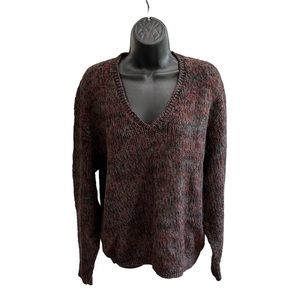 Vintage Mohair Shetland Wool Knit Sweater Womens Large V Neck Sarby Sportswear